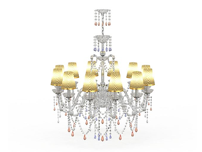3d链式水晶吊灯免费模型