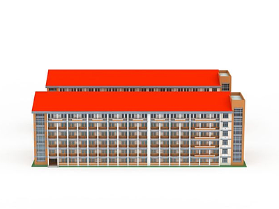 红顶楼房模型3d模型