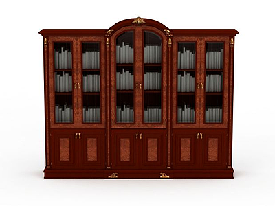 红木书柜模型3d模型