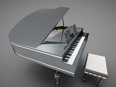3d现代风格钢琴模型