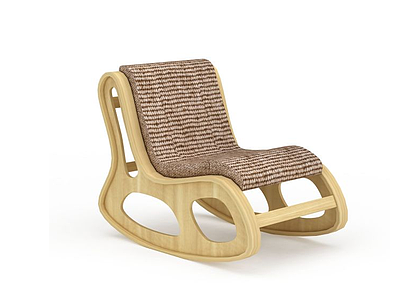 3d木质休闲摇椅模型