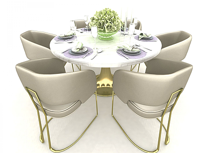 欧式风格餐桌椅模型3d模型