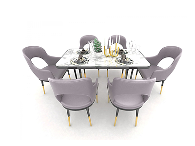 3d餐桌椅模型