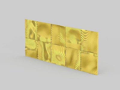 3d金色墙壁装饰免费模型