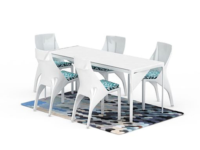 现代简约桌椅组合模型3d模型