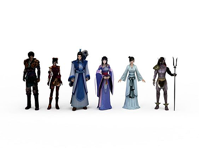 仙剑四全套主角人物模型3d模型