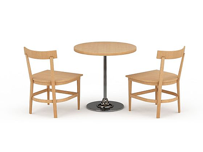 实木桌椅组合模型3d模型