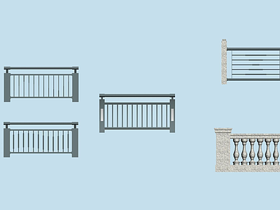 桥栏杆模型3d模型