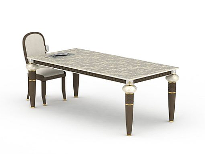 欧式餐厅桌椅模型3d模型