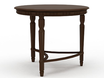 3d三脚木质桌子模型