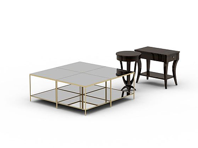 3d客厅桌椅组合免费模型