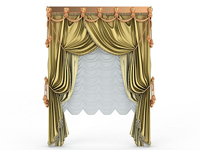 3d欧式窗帘模型