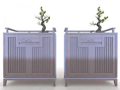 中式玄关柜装饰柜模型3d模型