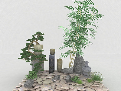 3d园林装饰品模型