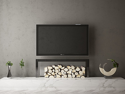 电视背景墙模型3d模型