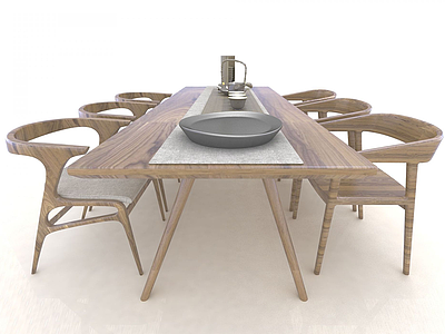 3d现代风格茶桌椅模型