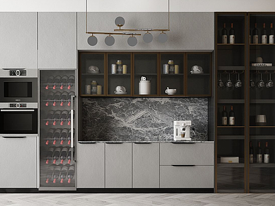 现代橱柜厨具柜门模型3d模型