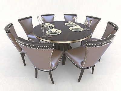 欧式餐桌椅模型3d模型
