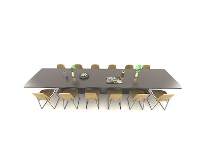 3d现代风格会议桌模型