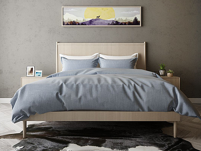 卧室床模型3d模型