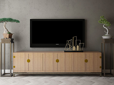 现代电视柜装饰柜模型3d模型