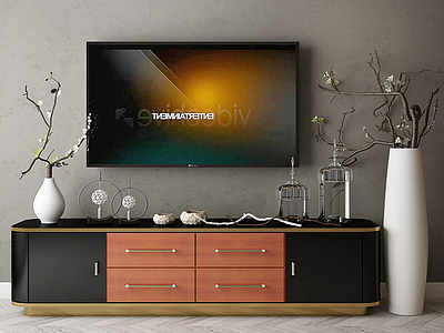 3d现代电视柜装饰柜模型