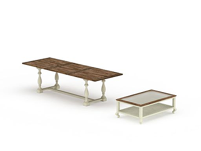 3d欧式木质桌子免费模型