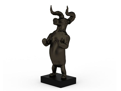 3d铜牛雕像模型