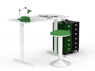 现代简易办公桌子模型3d模型