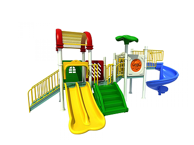 简单滑梯儿童游乐设施模型3d模型