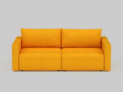 3d黄色双人沙发免费模型