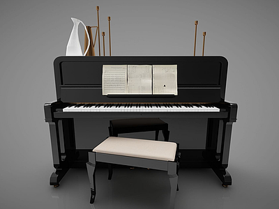 3d现代风格钢琴模型