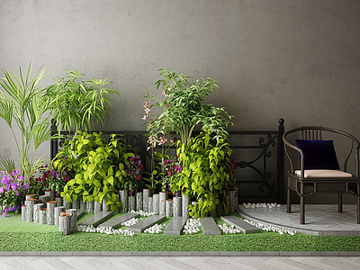 现代风格装饰植物模型3d模型