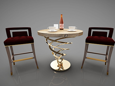 3d休闲桌椅模型