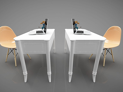 现代风格书桌3d模型