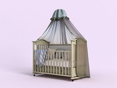 儿童房家具婴儿床模型