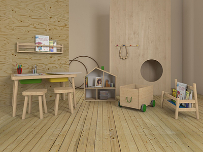3d儿童房家具模型