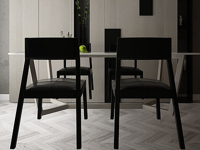 3d现代家居餐桌椅模型