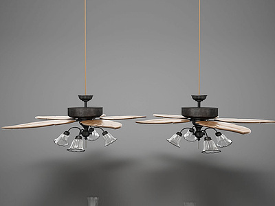 现代风扇吊灯模型3d模型