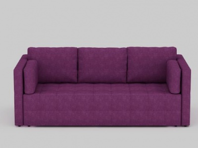 3d紫色布艺沙发免费模型