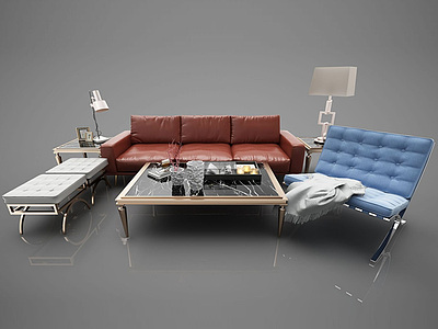 现在沙发茶几模型3d模型