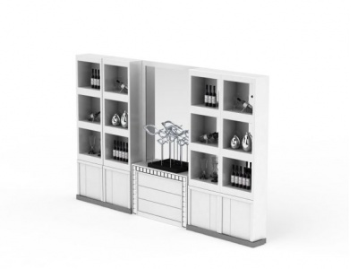 3d木质酒柜免费模型