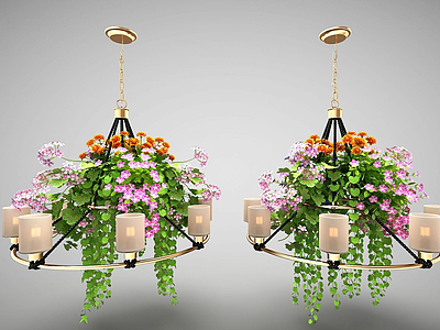 3d花型吊灯模型