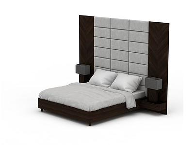 现代中式床具模型3d模型