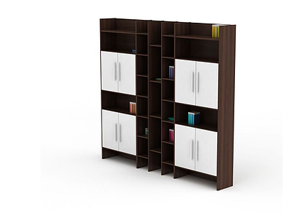 3d多层式书柜模型