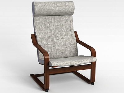 3d木质休闲椅模型