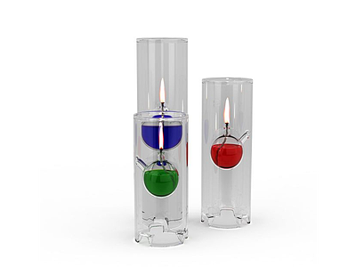 3d玻璃蜡烛免费模型