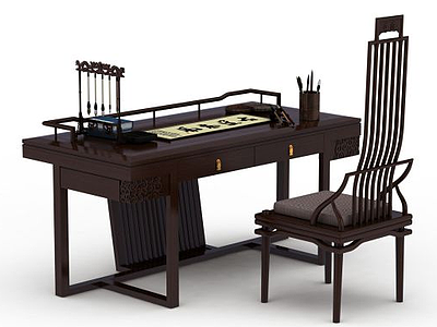 中式桌椅模型3d模型