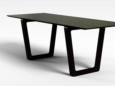 3d黑色长桌模型