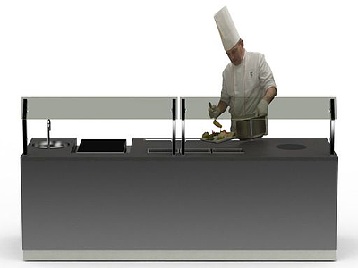 3d厨房灶台模型